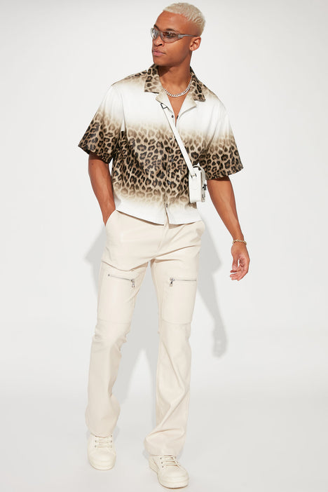 Cut Some Loose Faux Leather Pants Cream Fashion Nova Mens
