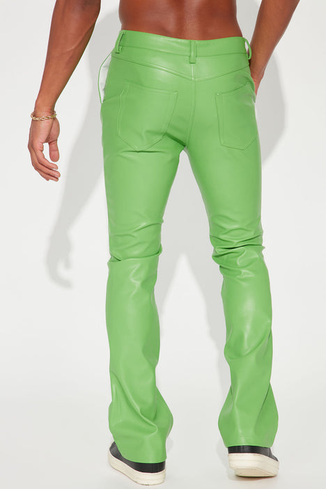 Green leather pants for discount men