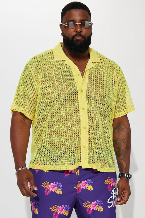 Yellow short sleeve dress shirt new arrivals