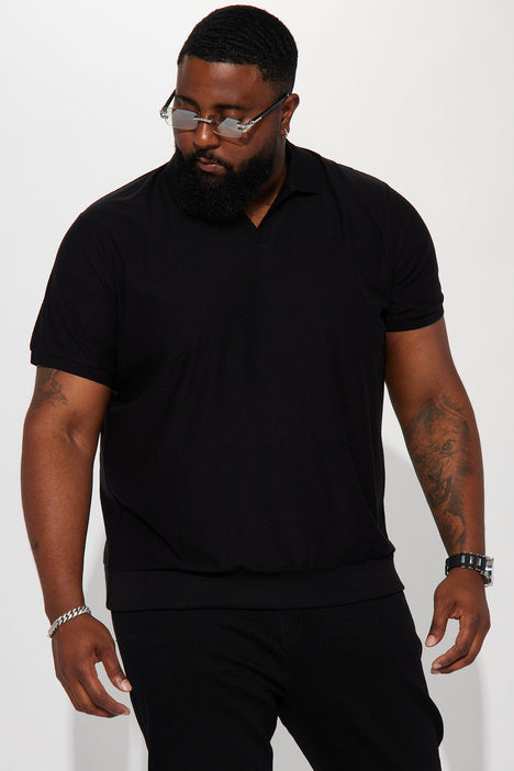 Plus size 2025 black polo shirt