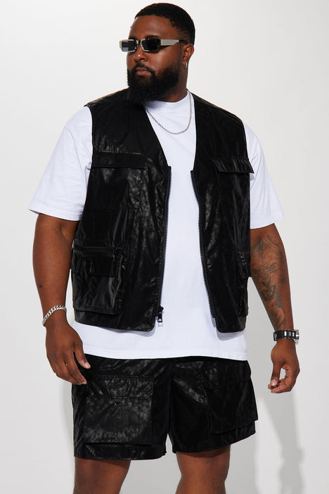 Faux leather cheap vest mens