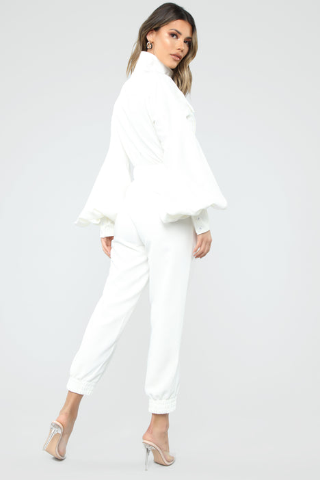 Milani Jogger Jumpsuit White