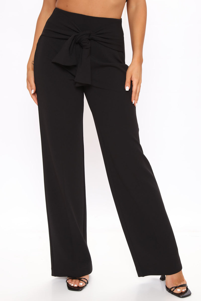 Sasha Tie Waist Pant - Black | Fashion Nova, Pants | Fashion Nova