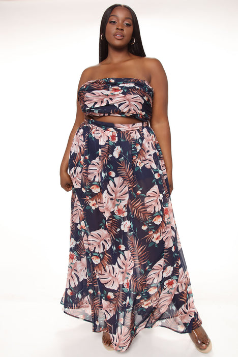 Plus size navy chiffon maxi skirt shop