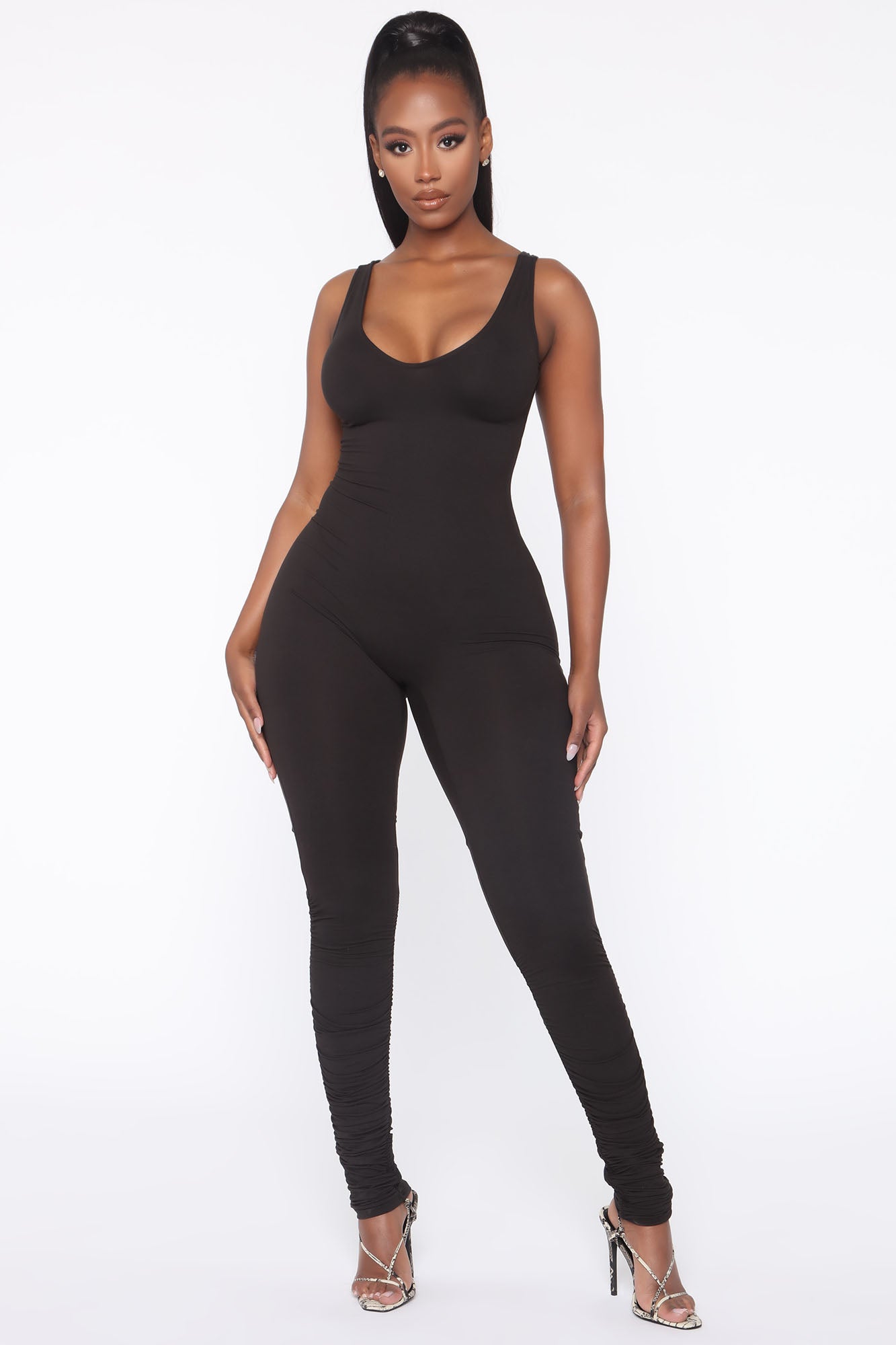 Black shop leopard jumpsuit