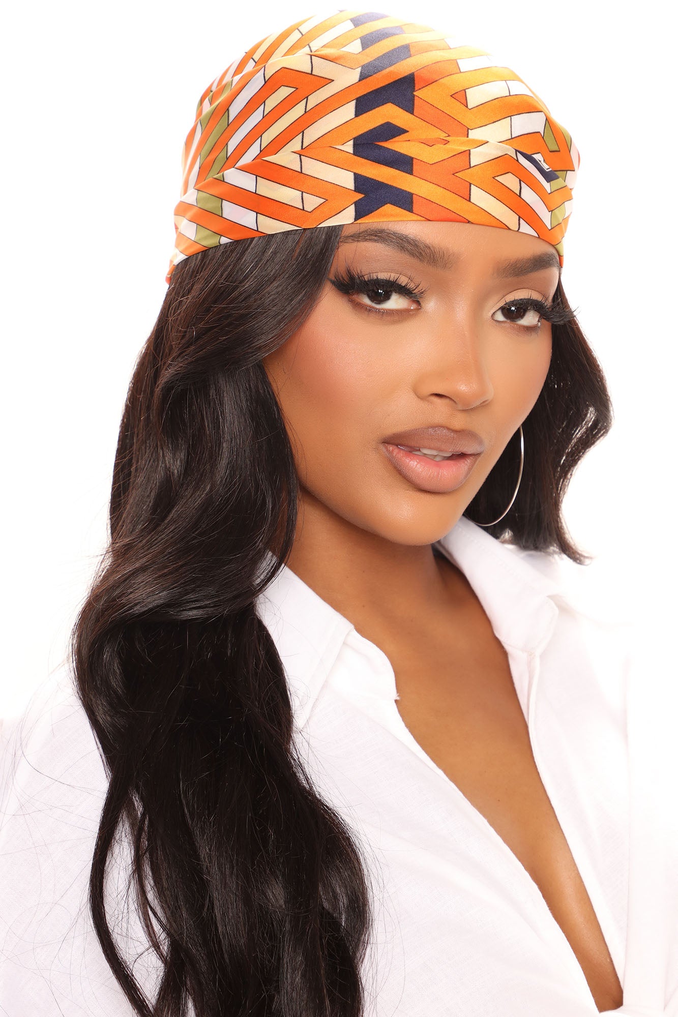 For The Gram Head Scarf Orange combo Fashion Nova Accessories