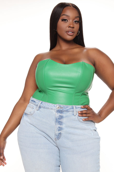 Plus size green top corset