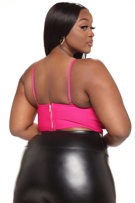 Yours Truly Bandage Corset Top - Magenta
