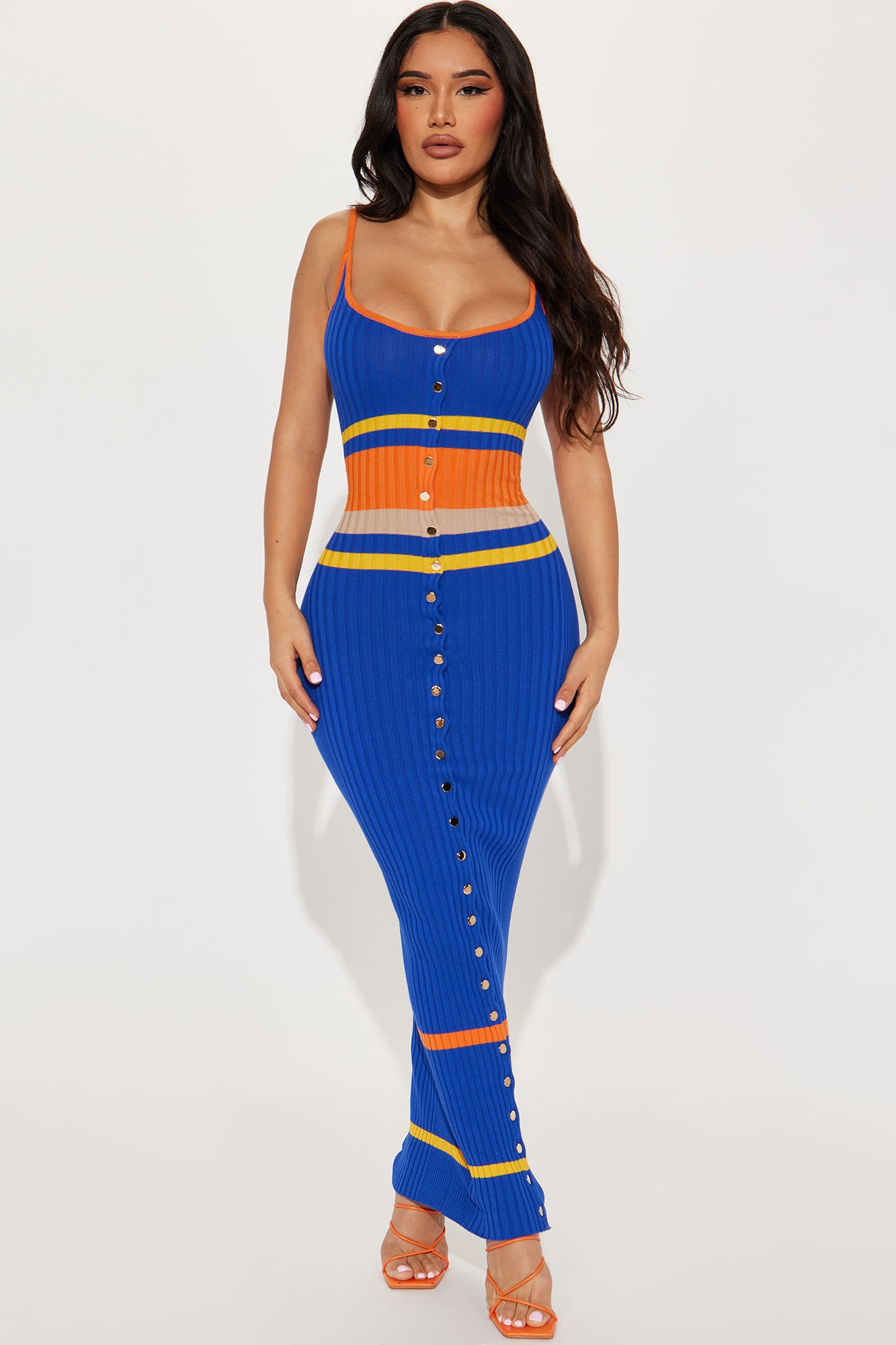 Affectious Rush Maxi Dress Blue combo Fashion Nova Dresses