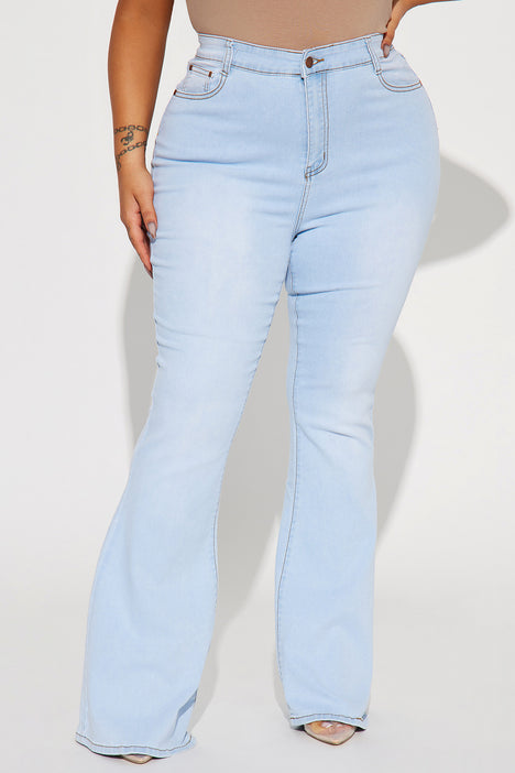 Happy Hour Stretch Flare Jeans Light Wash Fashion Nova Jeans
