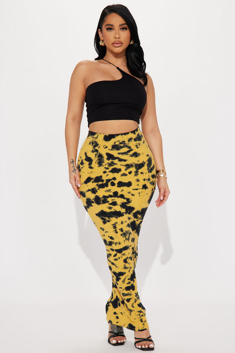 Mustard leopard maxi skirt store