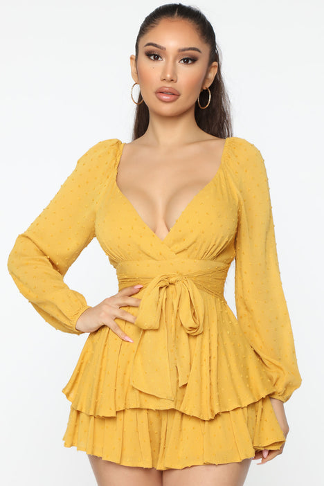Mustard jumpsuit fashion nova cheap