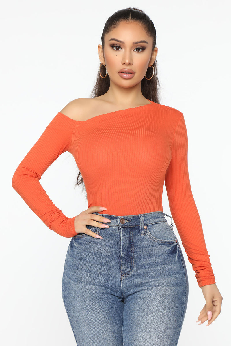 Carla One Shoulder Bodysuit - Orange | Fashion Nova, Bodysuits ...