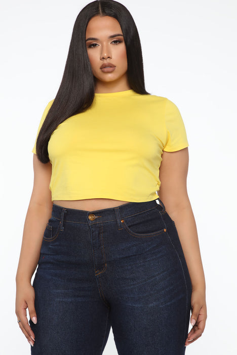 Fashion nova yellow crop top best sale