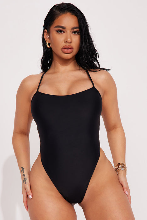 Ashley Long Sleeve Coverup 1 Piece Swimsuit Black