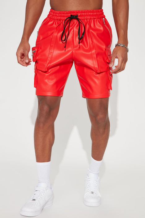 Leather best sale cargo shorts