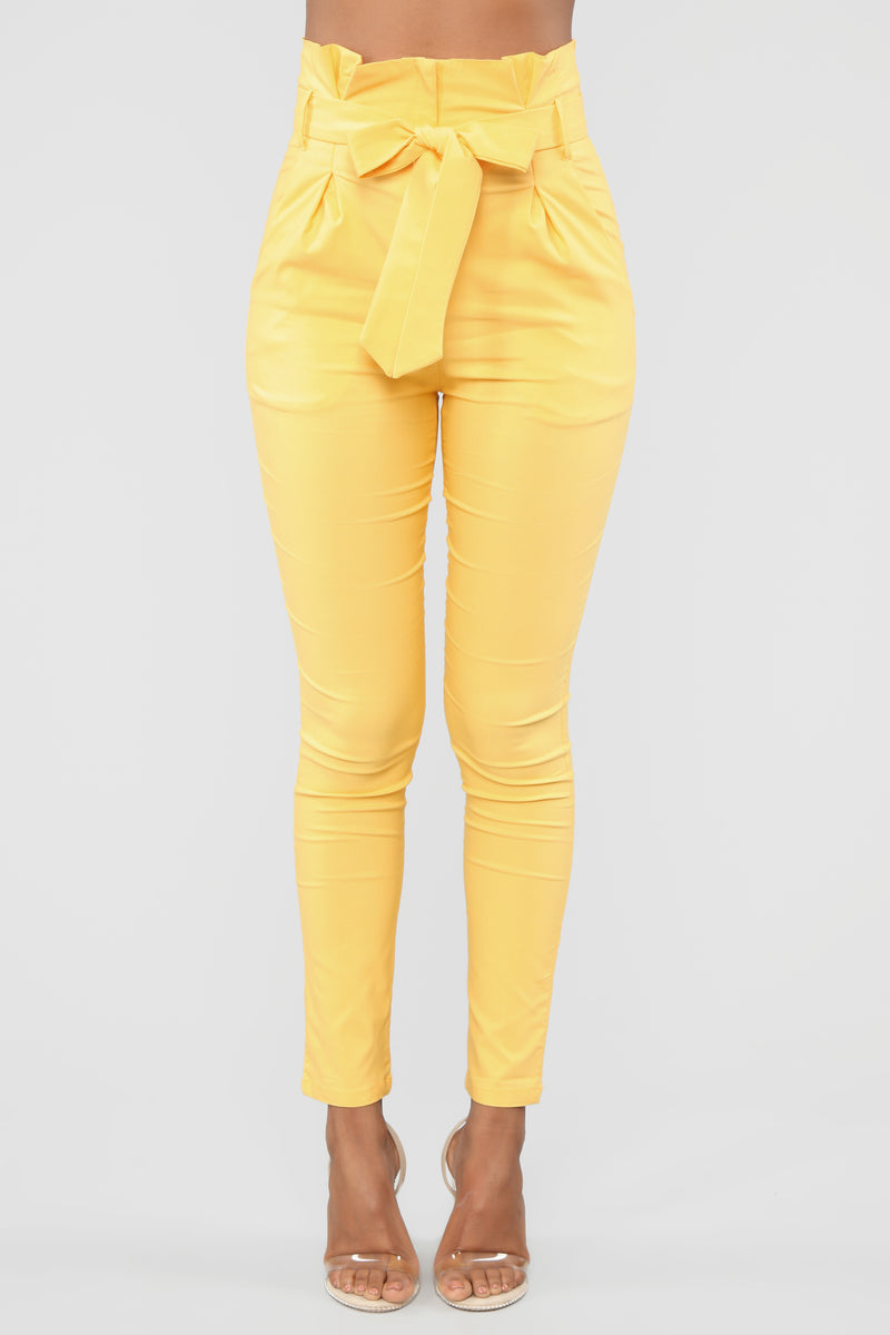 The Tie Is High Pants Yellow Fashion Nova, Pants Fashion Nova