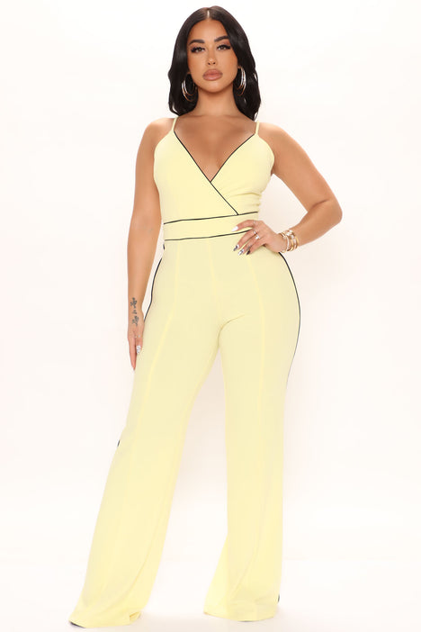 Fashion nova yellow jumpsuit best sale