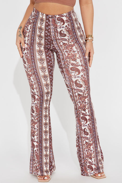 Zahrah Flare Pant Brown Fashion Nova Pants Fashion Nova