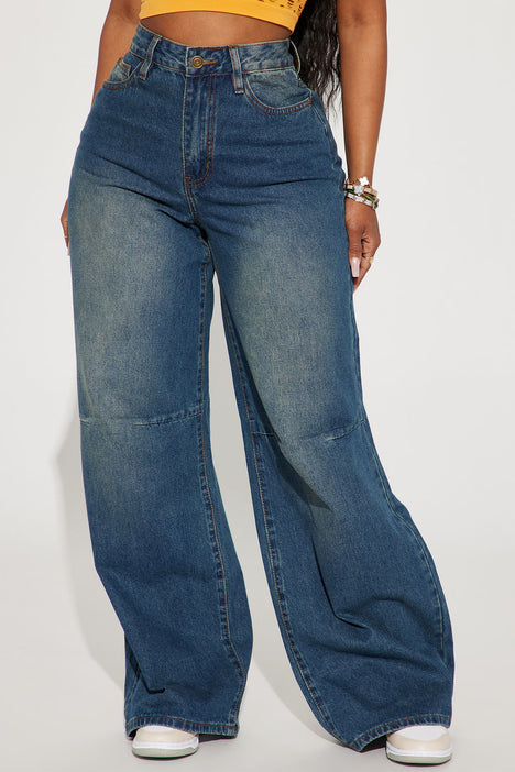 House Party Vintage Baggy Non Stretch Jeans - Dark Wash, Fashion Nova,  Jeans