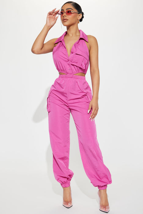Fashion nova hot pink jumpsuit sales