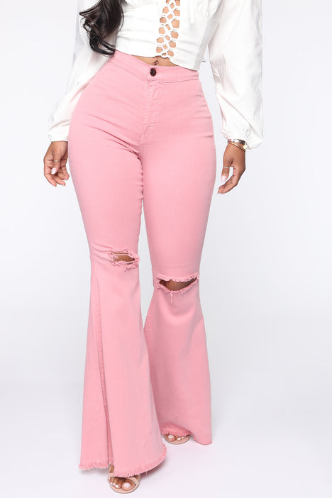 Light pink bell bottoms hot sale