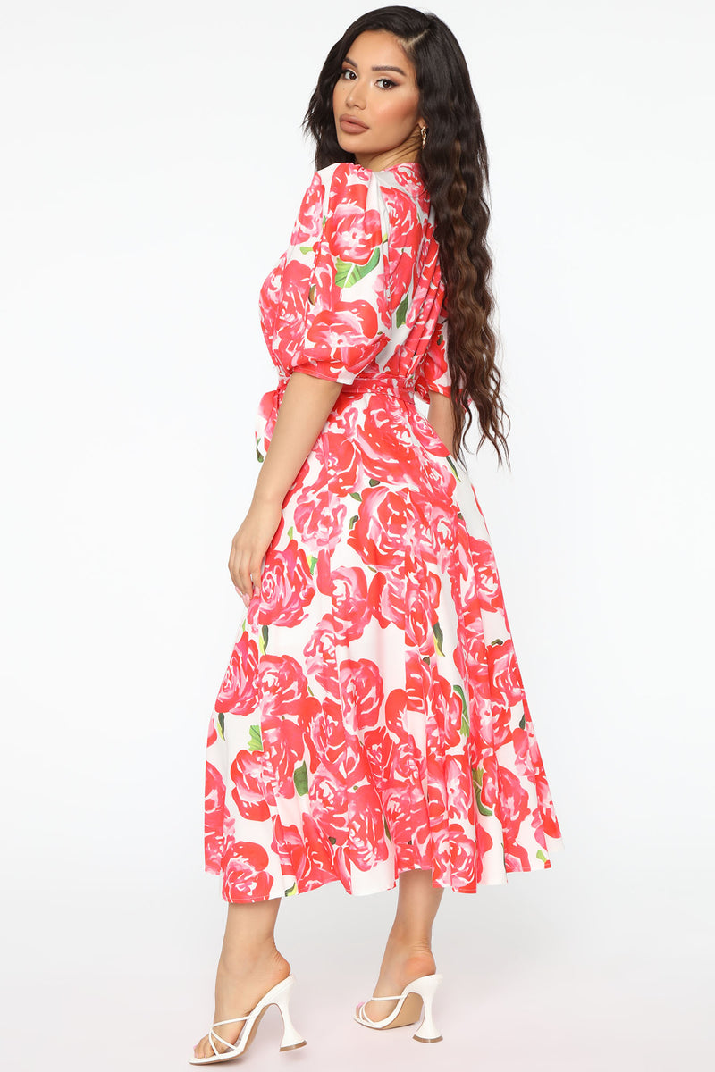Special Delivery Floral Midi Dress - Fuchsia | Fashion Nova, Dresses ...