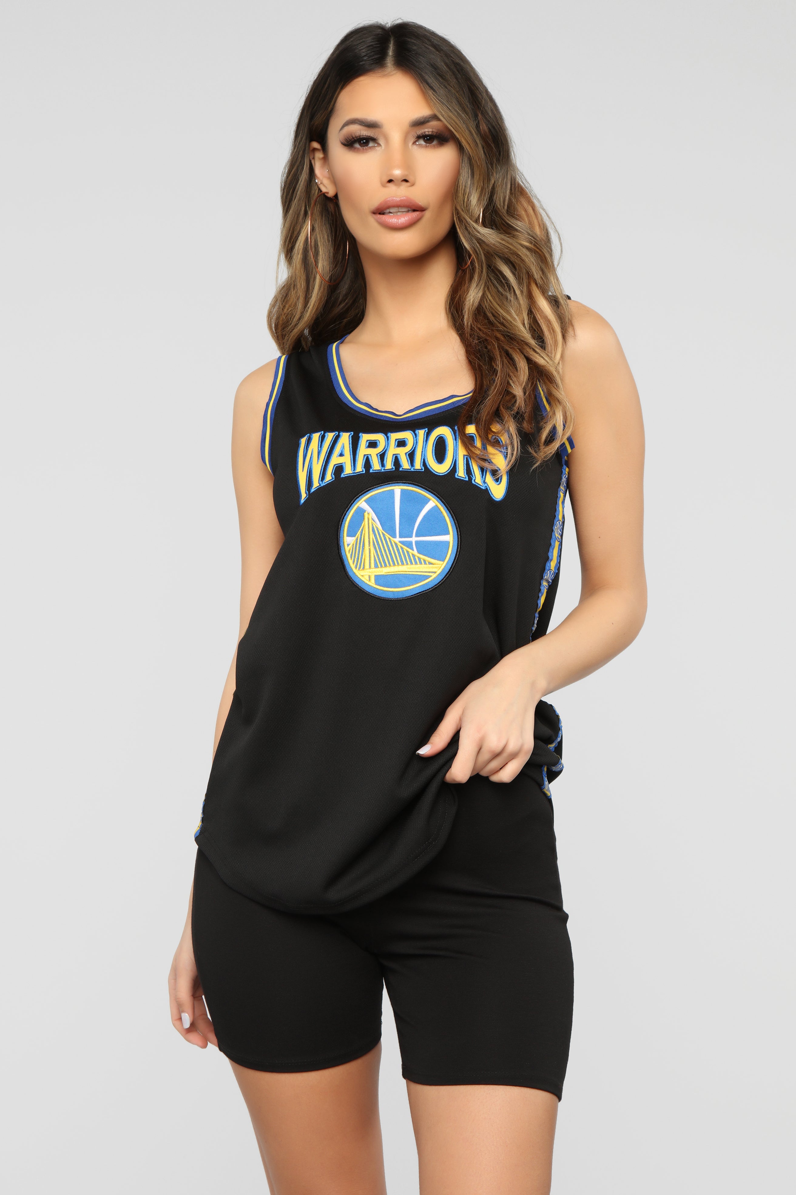 NBA Golden State Warriors 46 Black Jersey Shirt Size Large Womens