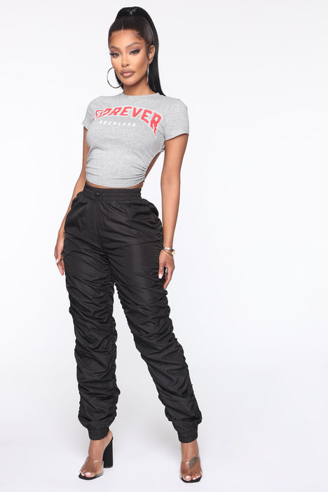 Ruched bottom joggers sales