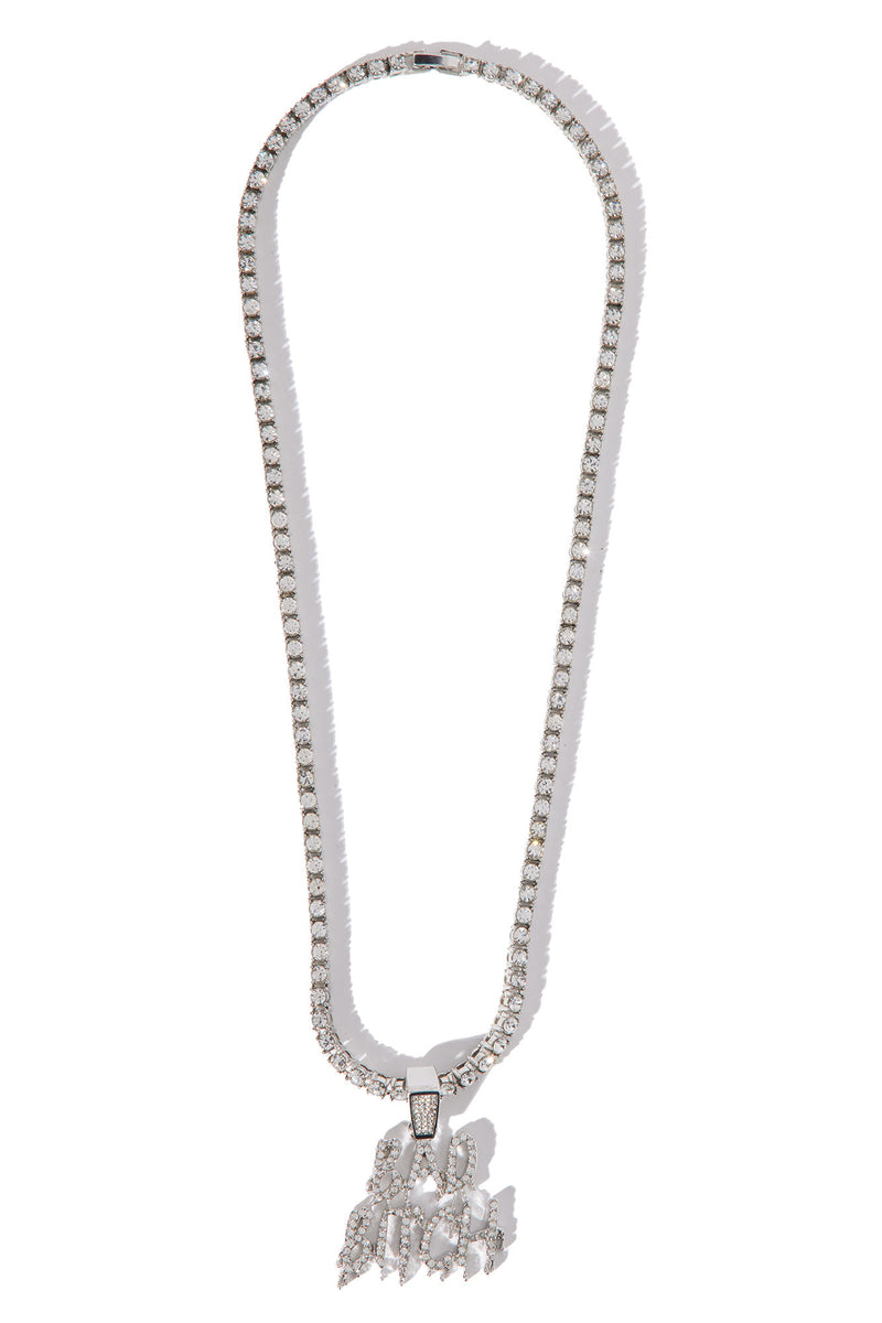 The Baddest One Around Necklace Silver Fashion Nova, Jewelry