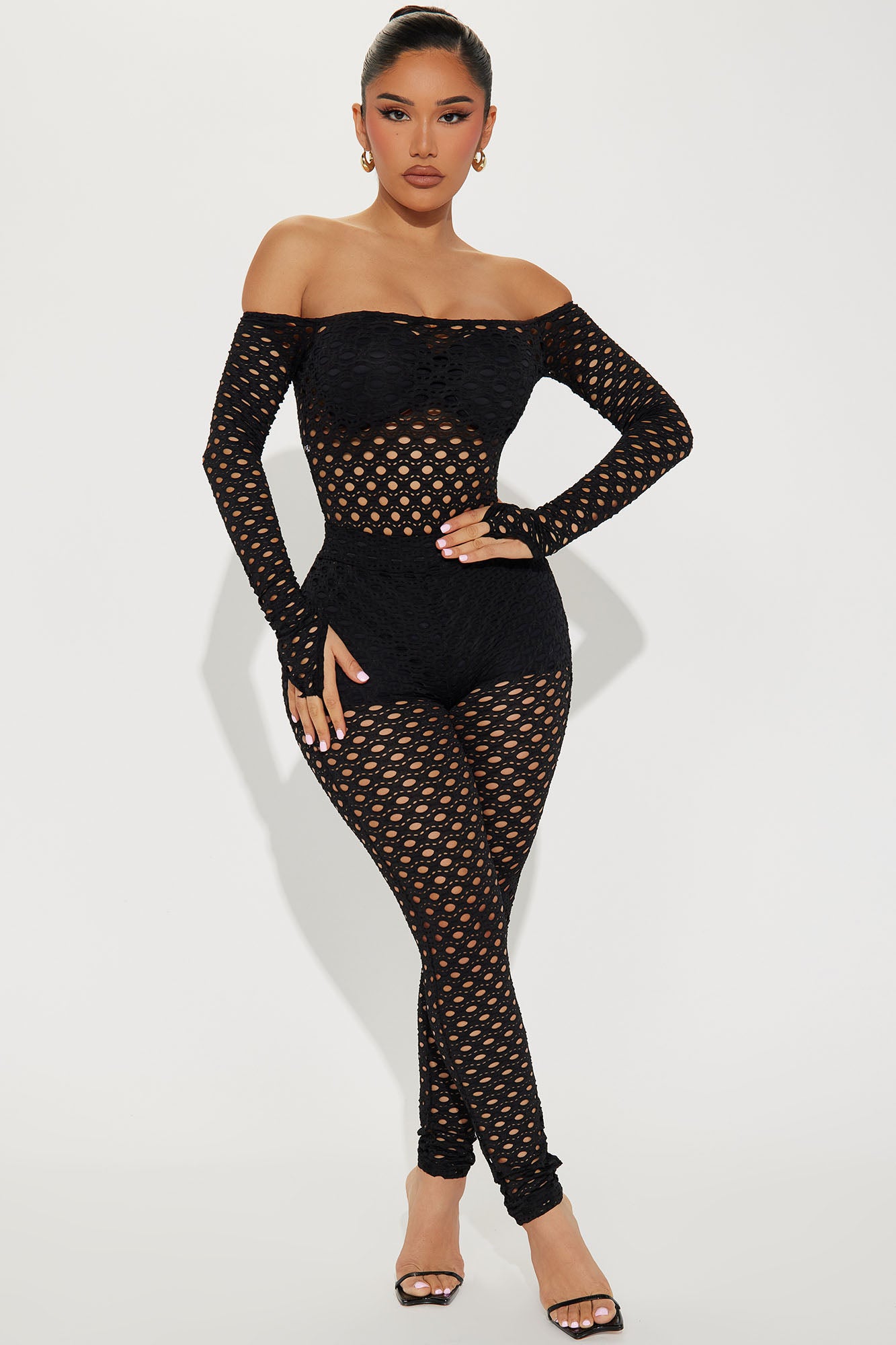 Francesca Fishnet Legging Set - Black, Fashion Nova, Matching Sets