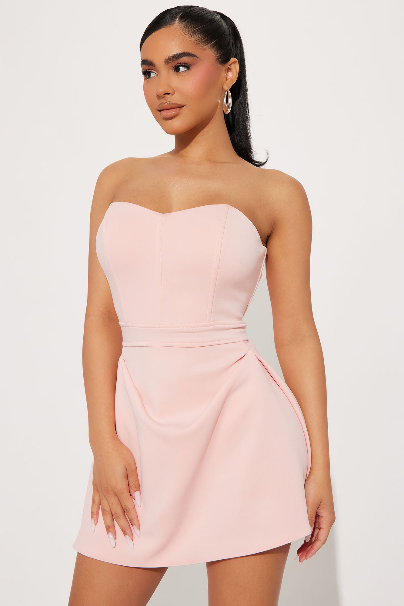 The Lily Draped Mini Dress Blush Fashion Nova Dresses