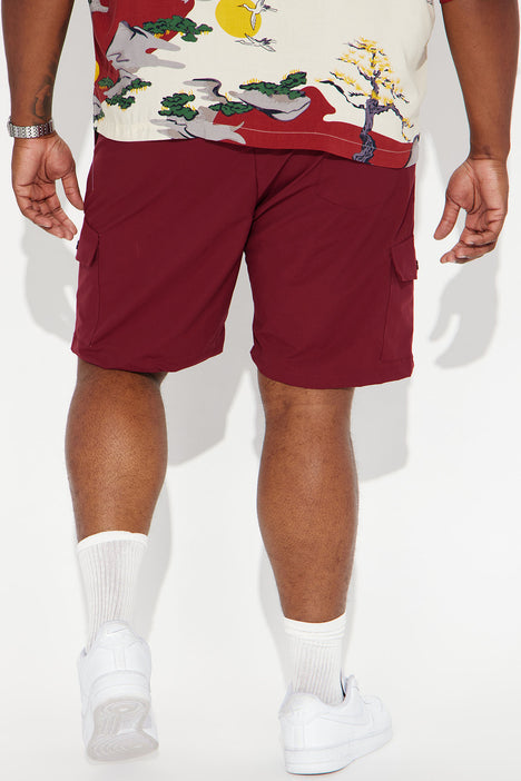 Mens burgundy discount cargo shorts