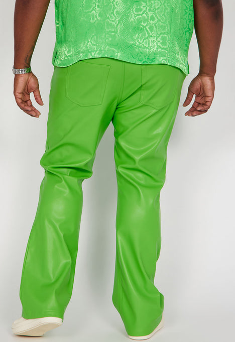 Lime green leather pants store