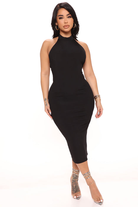 Black midi hotsell dress fashion nova