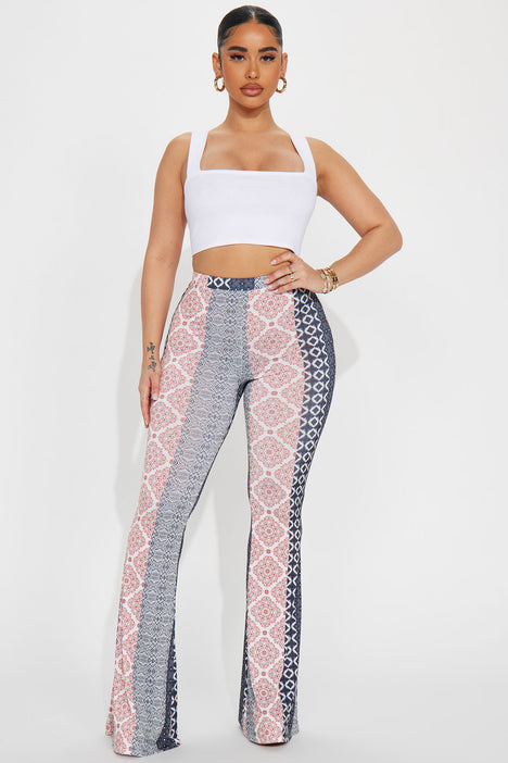 Boho Daze Flare Pant - Ivory/combo, Fashion Nova, Pants