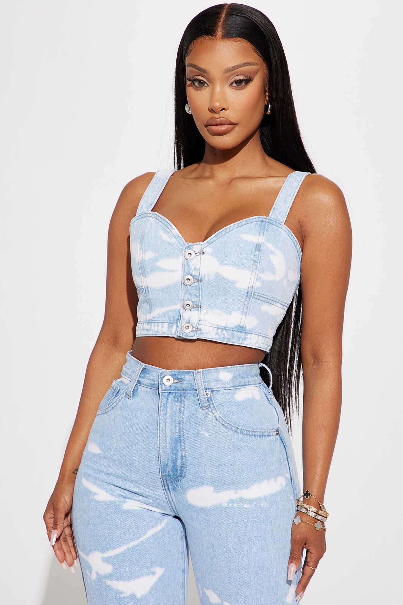 Fashion nova denim crop hot sale top