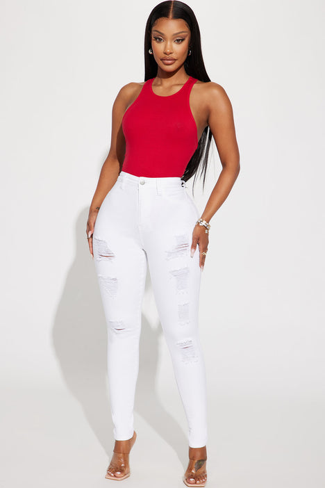 Fashion nova shop white ripped jeans