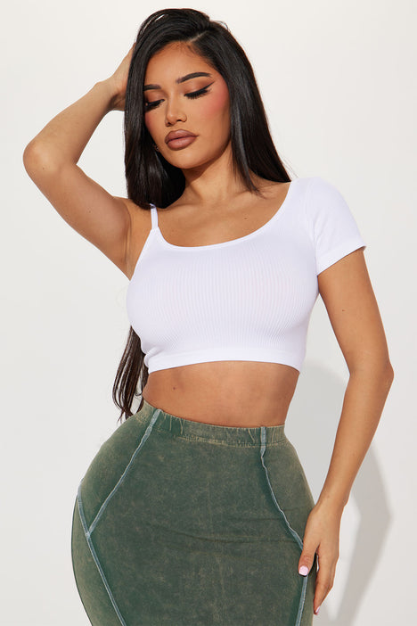 Illianna One Shoulder Top White Fashion Nova Knit Tops