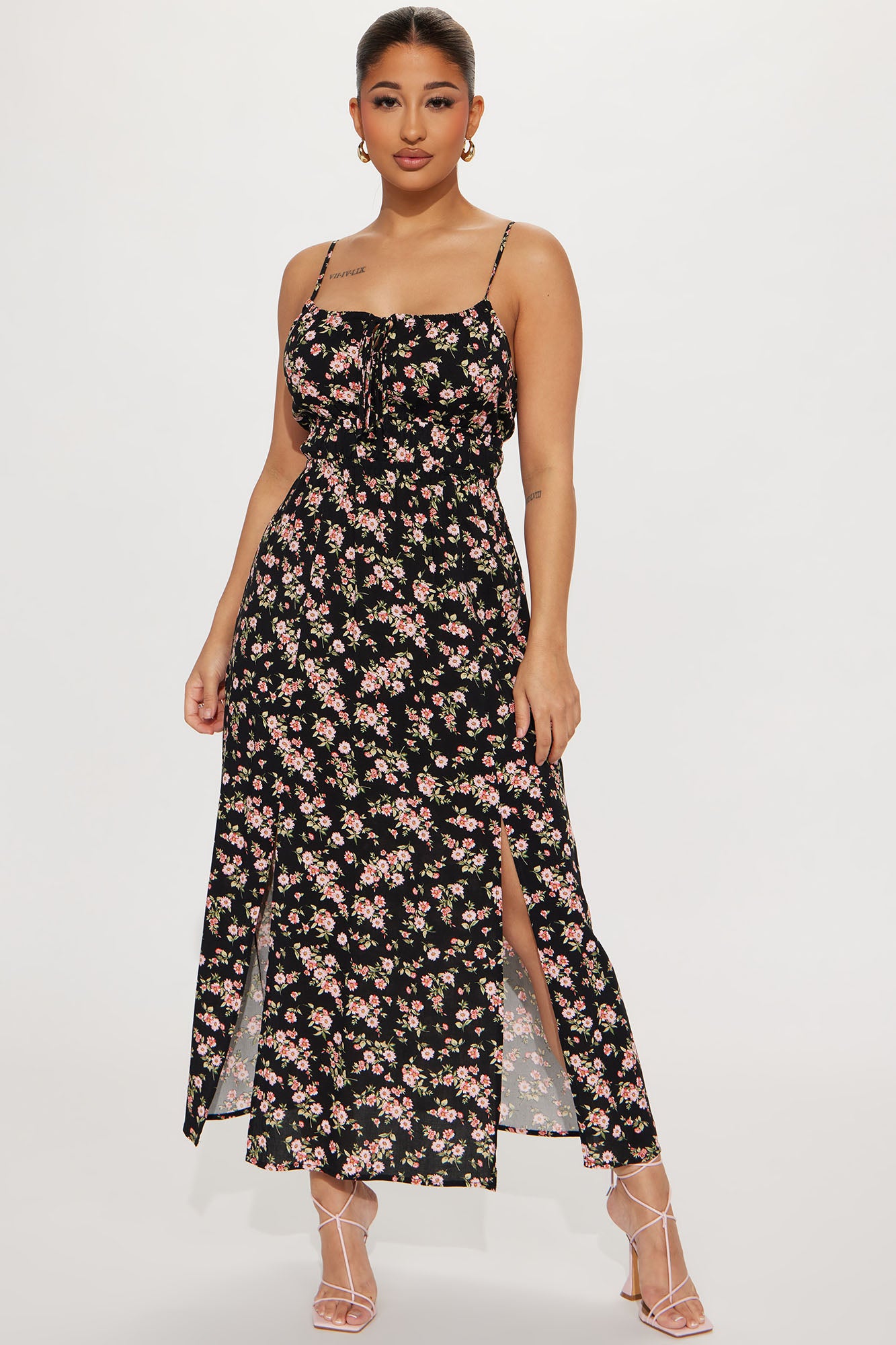 Fashion nova black floral dress online