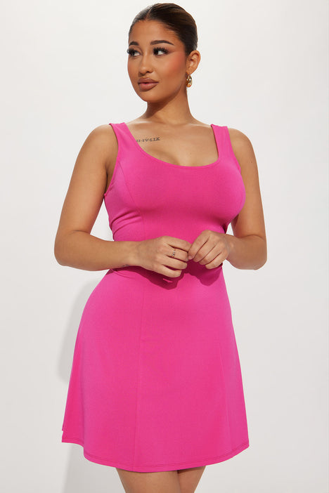 Casual Weekends Flared Mini dress Fuchsia