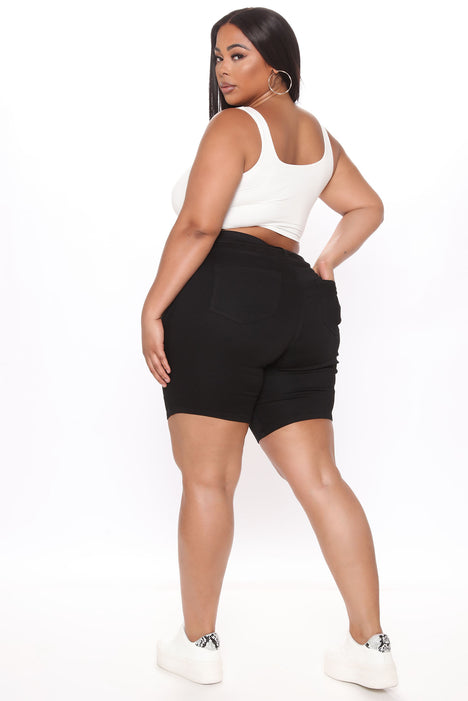 Raine Super Stretch Pull On Biker Shorts Black Fashion Nova