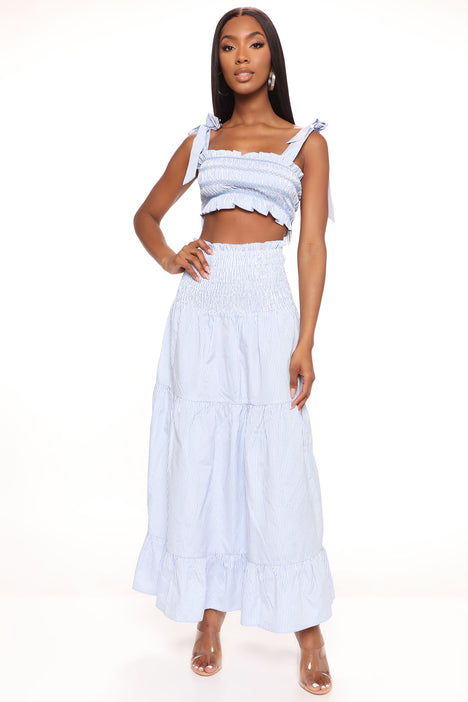Striped skirt fashion nova hot sale