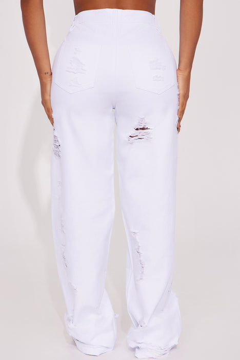 Fashion nova white jeans sales