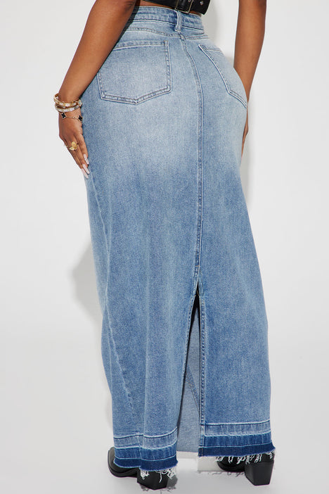 All You Need Denim Maxi Skirt Light Wash