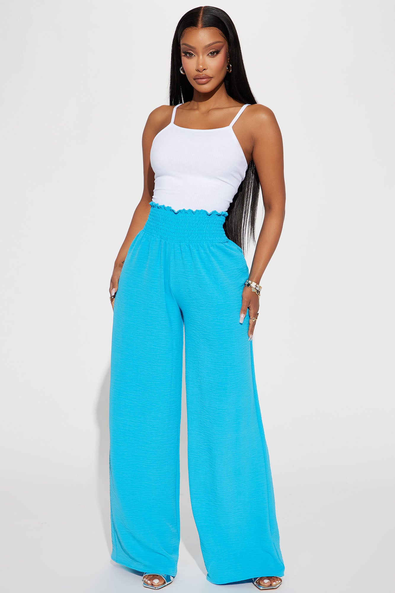 Turquoise wide shop leg pants