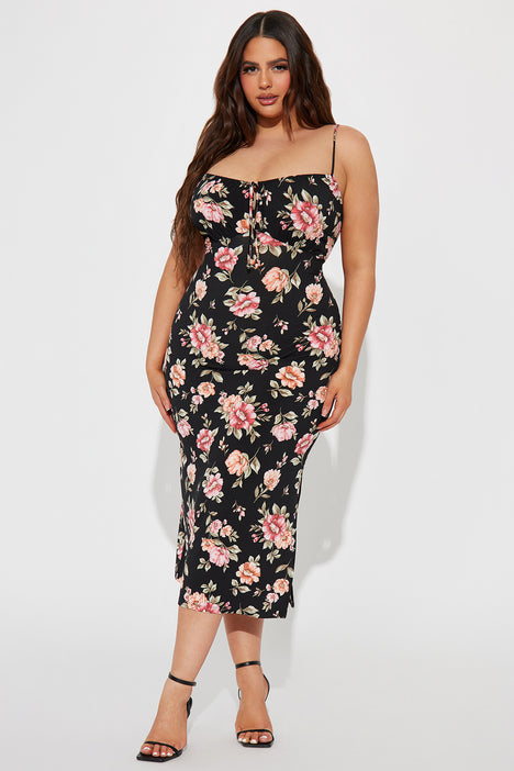 Fashion nova top black floral dress