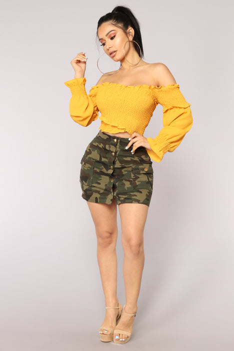 Camo skirt fashion nova clearance