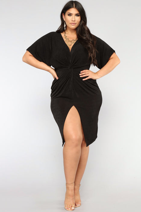 Full Grown Knot Dress Black Fashion Nova Dresses Fashion Nova