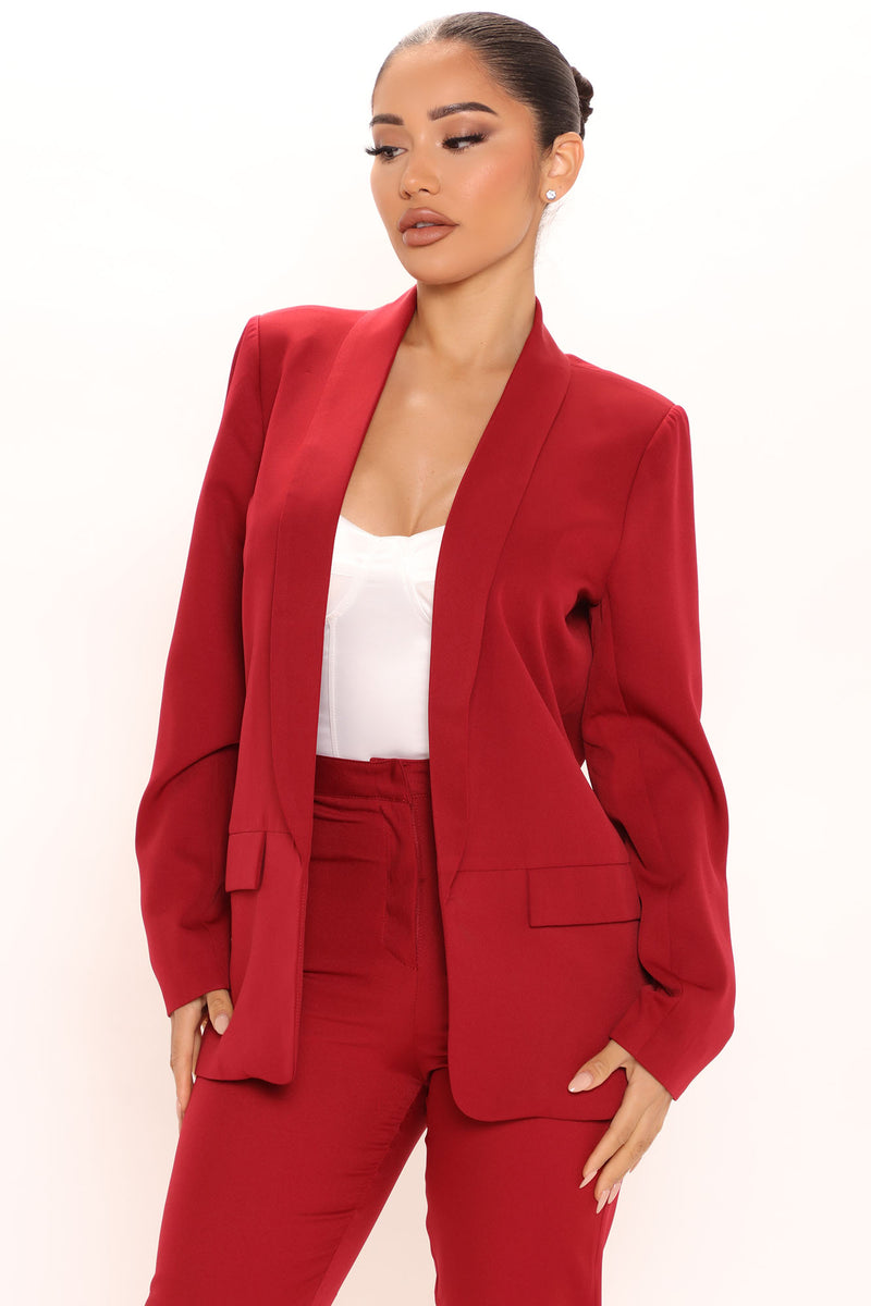 Nora Blazer Pant Set 25 - Burgundy | Fashion Nova, Matching Sets ...